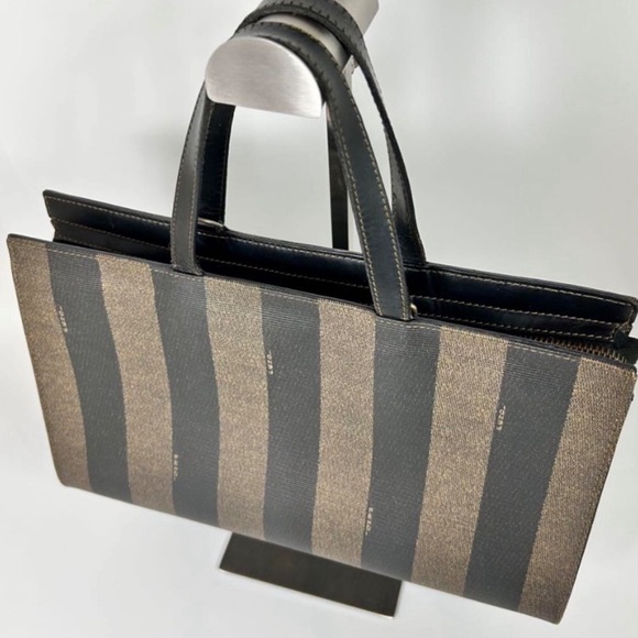 FENDI Roma Pequin Mini Tote Bag Vintage Including Entrupy COA - Picture 3 of 10